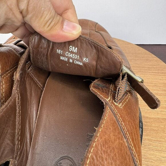 Cole‎ Haan Brown Leather Fisherman Sandals Shoes Buckle Vibram Soles Size 9 Men - Picture 6 of 7